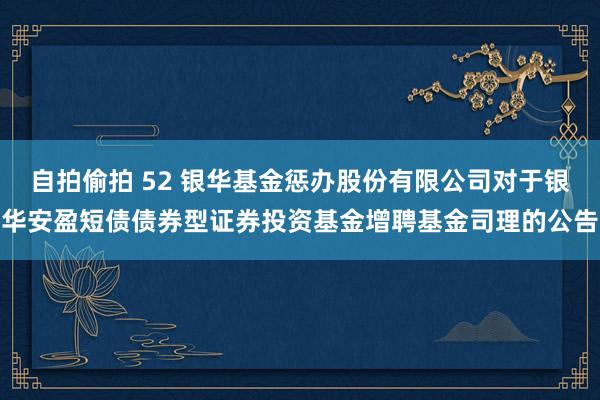 自拍偷拍 52 银华基金惩办股份有限公司对于银华安盈短债债券型证券投资基金增聘基金司理的公告