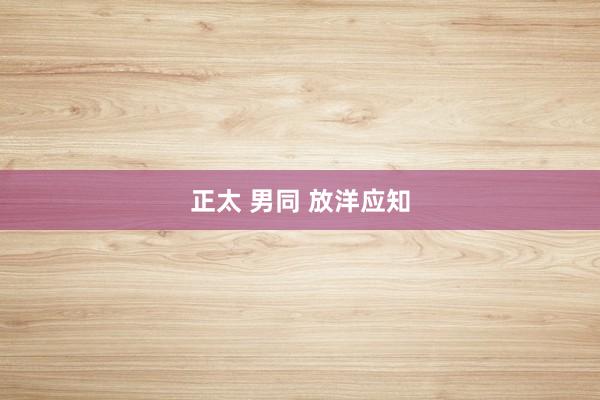 正太 男同 放洋应知