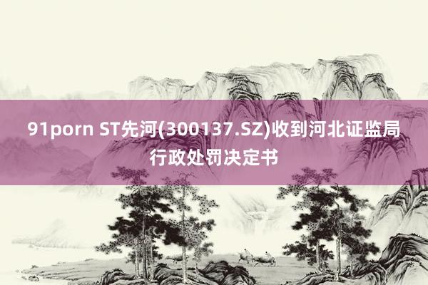 91porn ST先河(300137.SZ)收到河北证监局行政处罚决定书